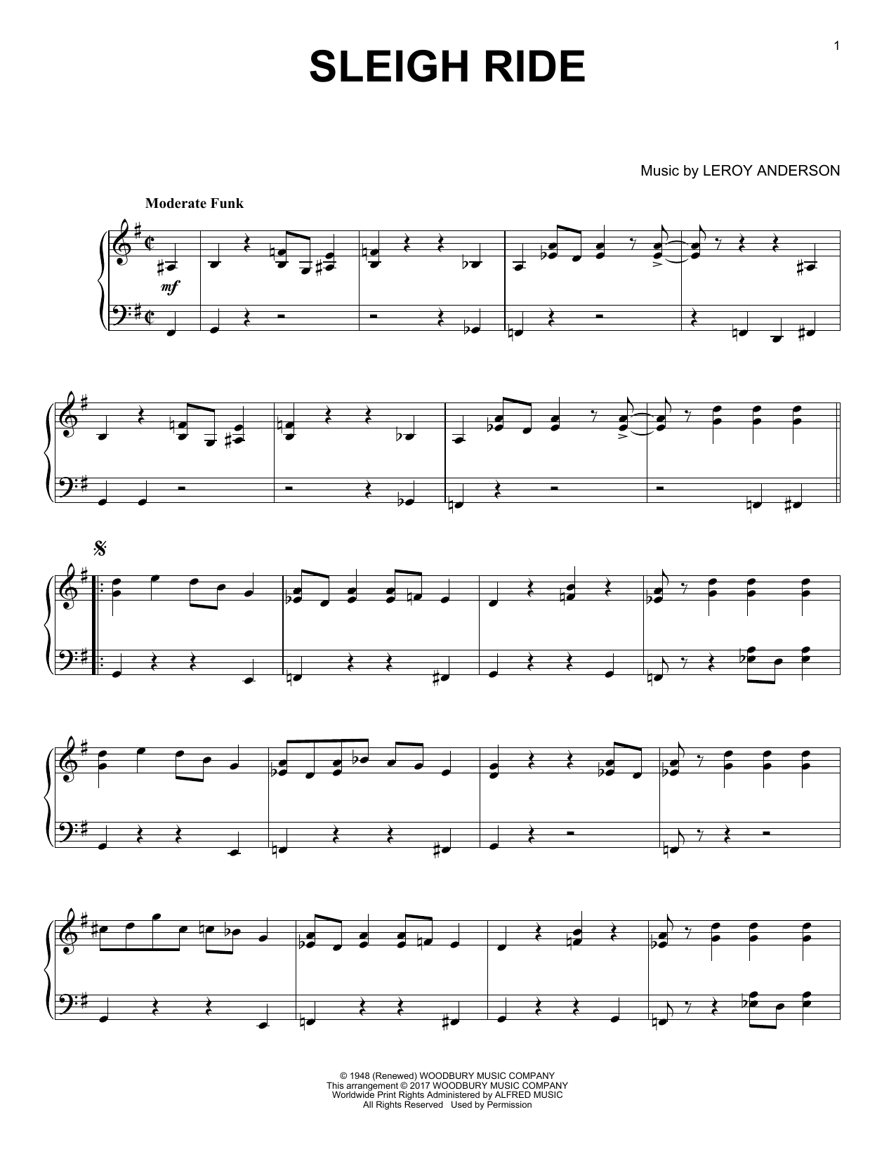 Mitchell Parish Sleigh Ride [Jazz version] Sheet Music Notes & Chords for Piano - Download or Print PDF