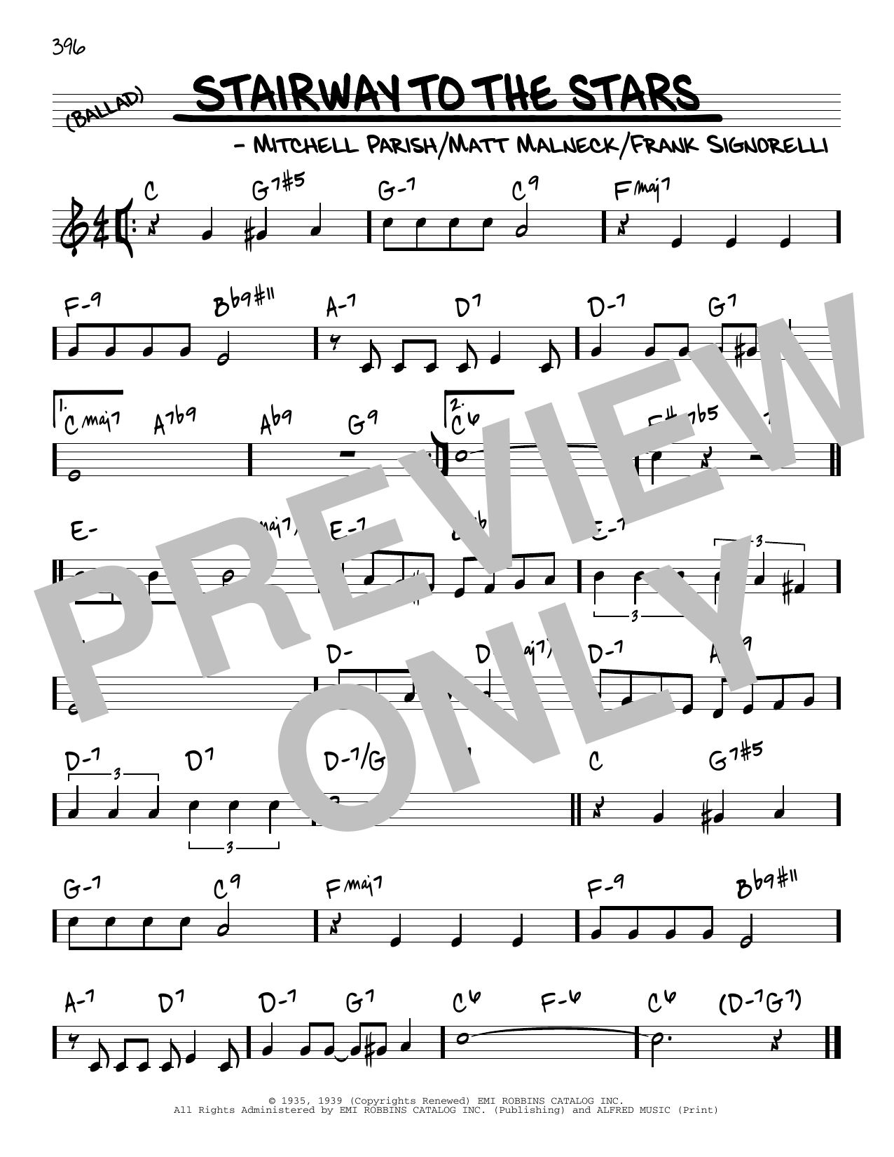 Mitchell Parish Stairway To The Stars Sheet Music Notes & Chords for Real Book – Melody & Chords - Download or Print PDF