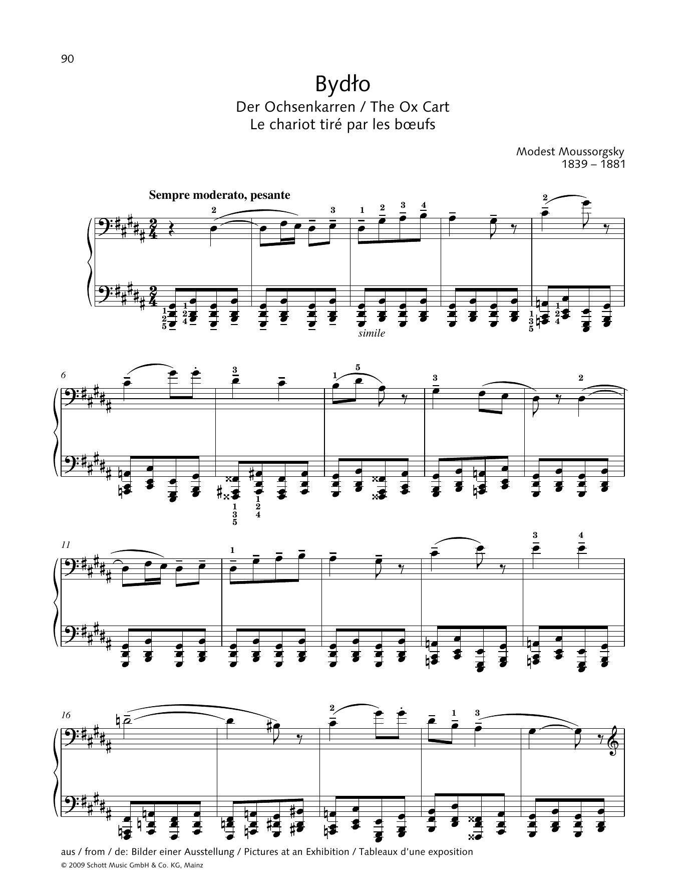 Modest Mussorgsky The Ox Cart Sheet Music Notes & Chords for Piano Solo - Download or Print PDF