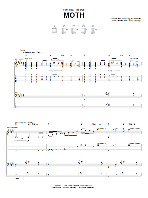 moe. Moth Sheet Music Notes & Chords for Guitar Tab - Download or Print PDF