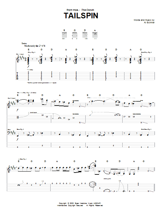 moe. Tailspin Sheet Music Notes & Chords for Guitar Tab - Download or Print PDF