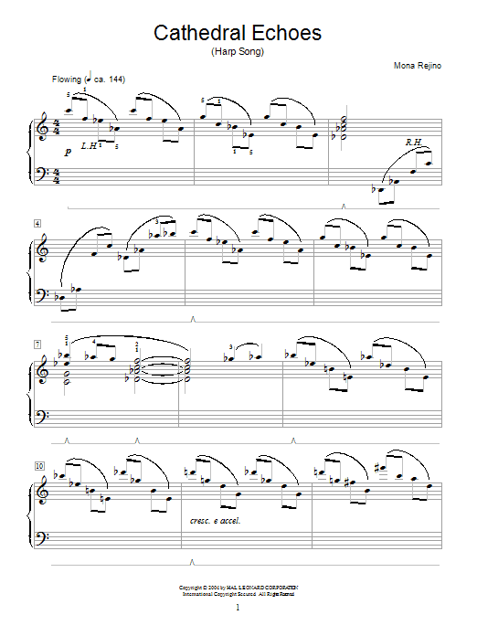 Mona Rejino Cathedral Echoes (Harp Song) Sheet Music Notes & Chords for Educational Piano - Download or Print PDF