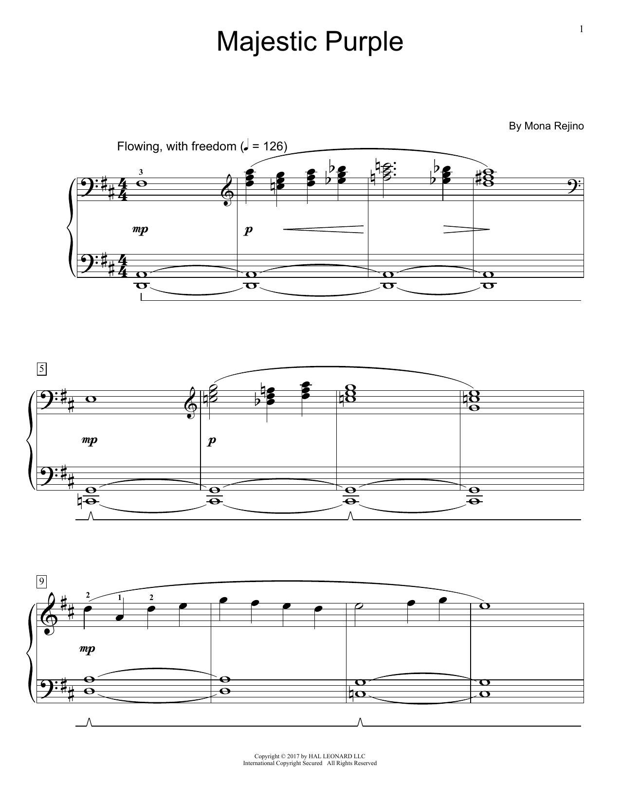 Mona Rejino Majestic Purple Sheet Music Notes & Chords for Educational Piano - Download or Print PDF