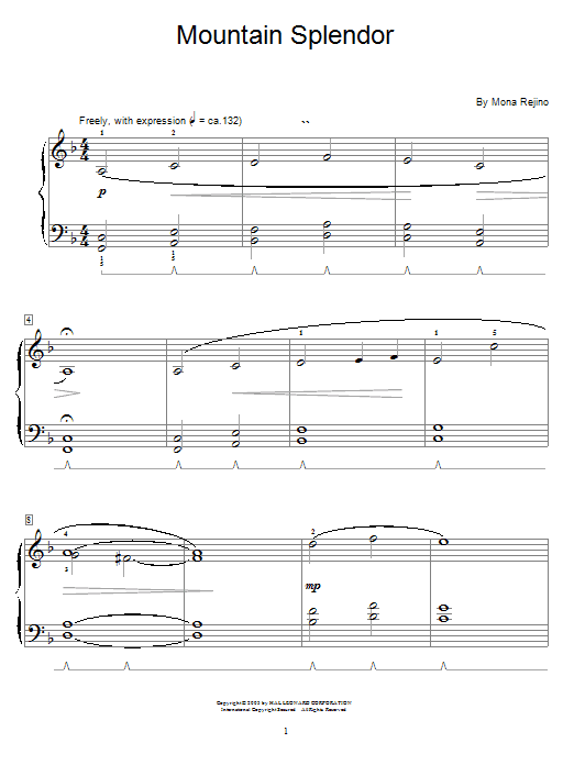 Mona Rejino Mountain Splendor Sheet Music Notes & Chords for Educational Piano - Download or Print PDF