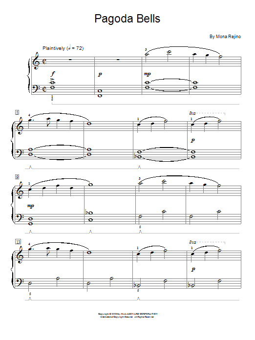 Mona Rejino Pagoda Bells Sheet Music Notes & Chords for Educational Piano - Download or Print PDF