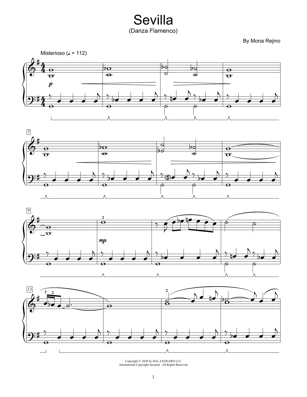 Mona Rejino Sevilla (Danza Flamenco) Sheet Music Notes & Chords for Educational Piano - Download or Print PDF