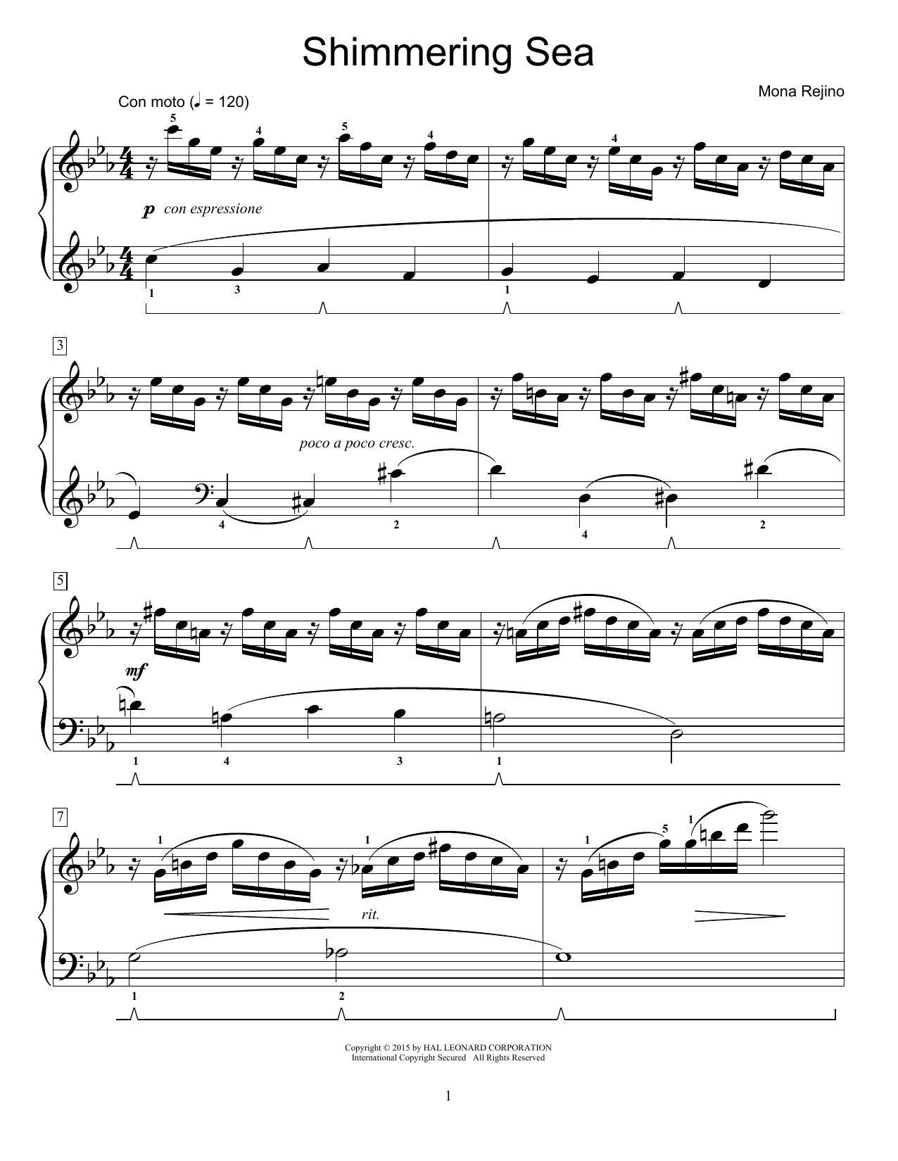 Mona Rejino Shimmering Sea Sheet Music Notes & Chords for Educational Piano - Download or Print PDF