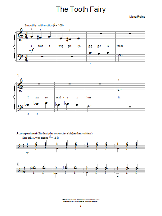 Mona Rejino The Tooth Fairy Sheet Music Notes & Chords for Educational Piano - Download or Print PDF