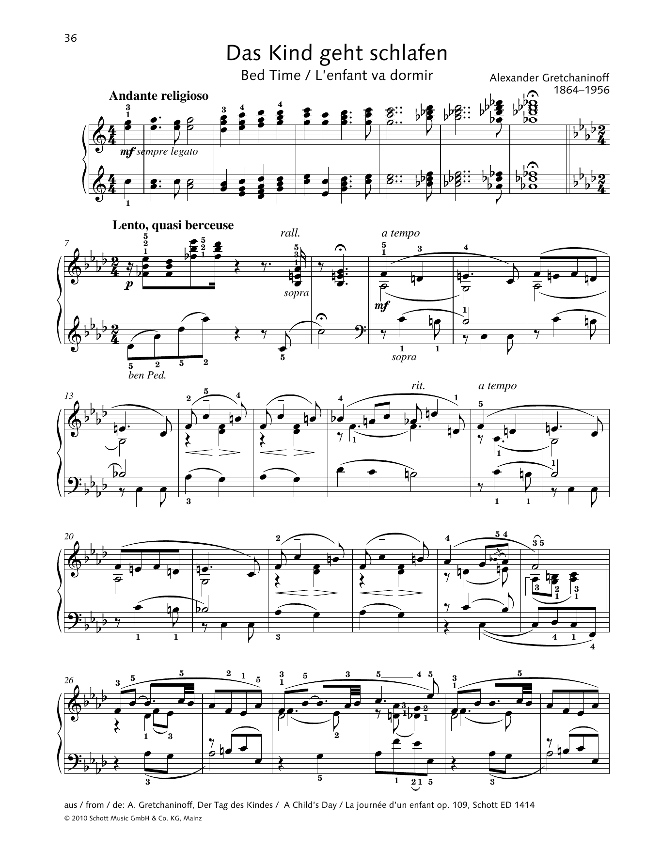 Monika Twelsiek Bed Time Sheet Music Notes & Chords for Piano Solo - Download or Print PDF
