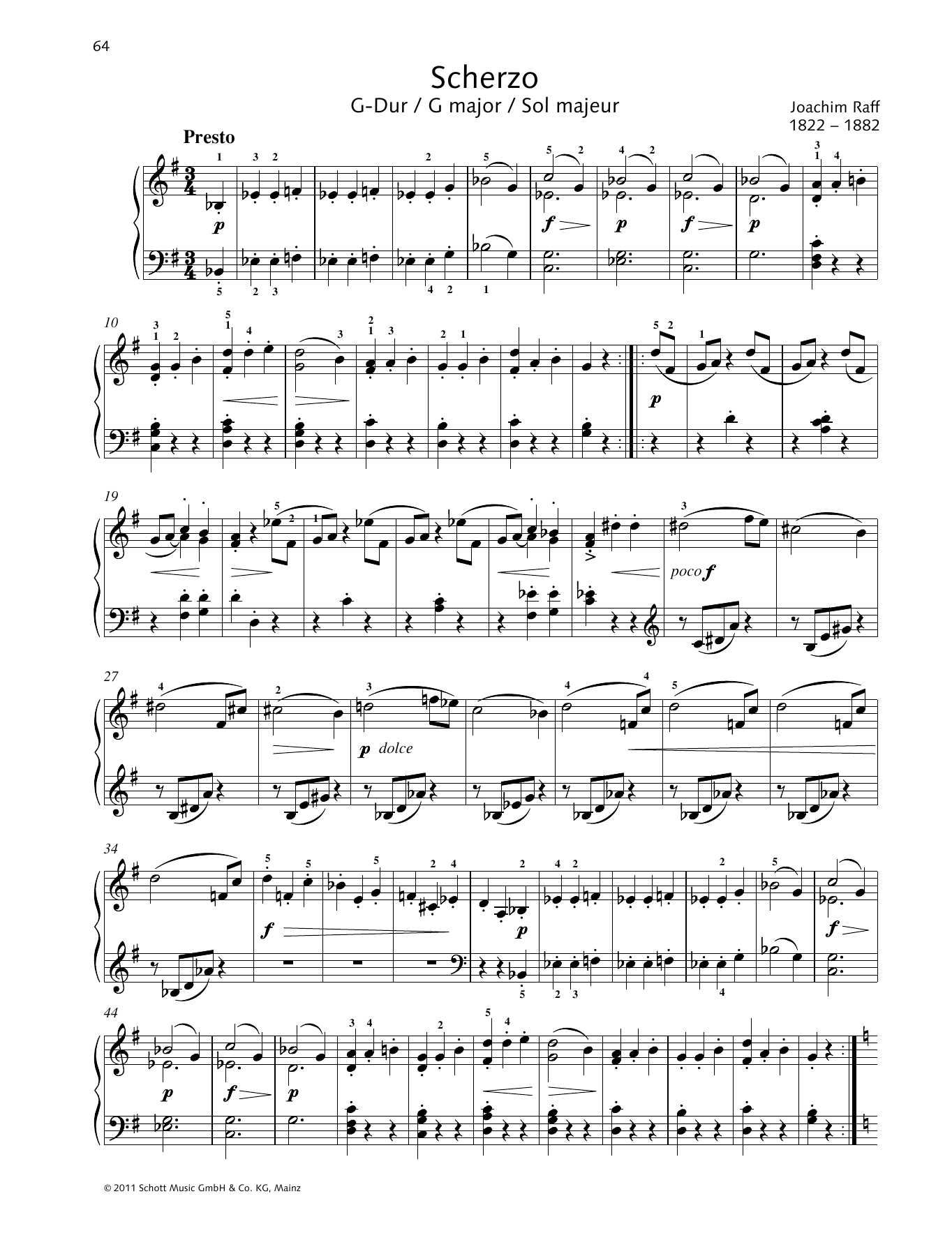 Monika Twelsiek Scherzo G major Sheet Music Notes & Chords for Piano Solo - Download or Print PDF