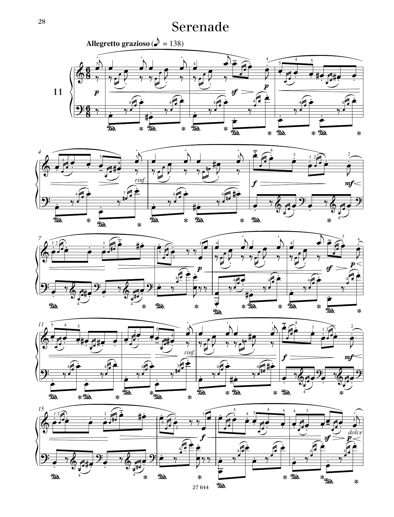 Monika Twelsiek Serenade Sheet Music Notes & Chords for Piano Solo - Download or Print PDF