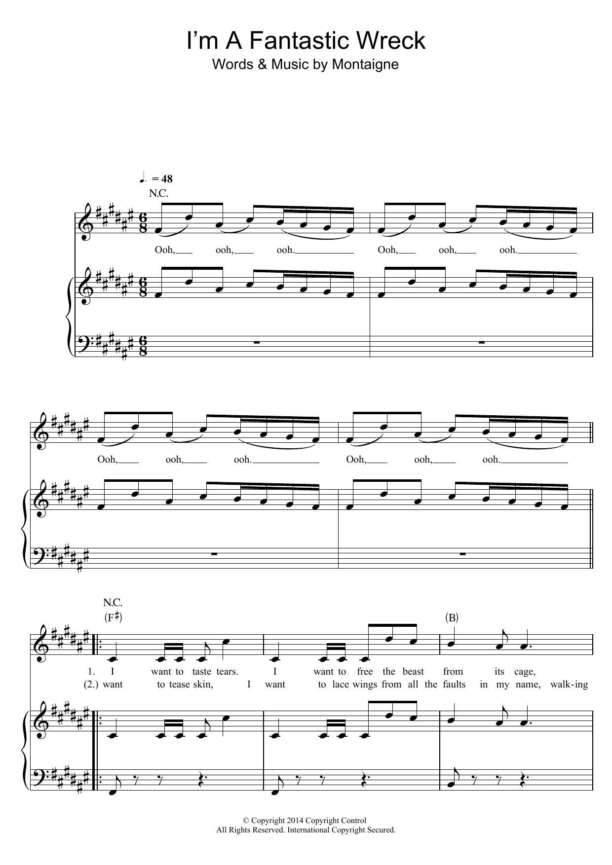 Montaigne I'm A Fantastic Wreck Sheet Music Notes & Chords for Piano, Vocal & Guitar (Right-Hand Melody) - Download or Print PDF