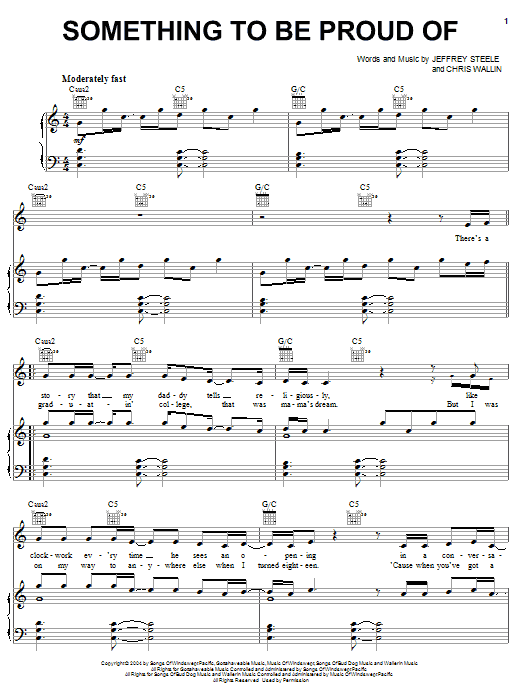 Montgomery Gentry Something To Be Proud Of Sheet Music Notes & Chords for Piano, Vocal & Guitar (Right-Hand Melody) - Download or Print PDF