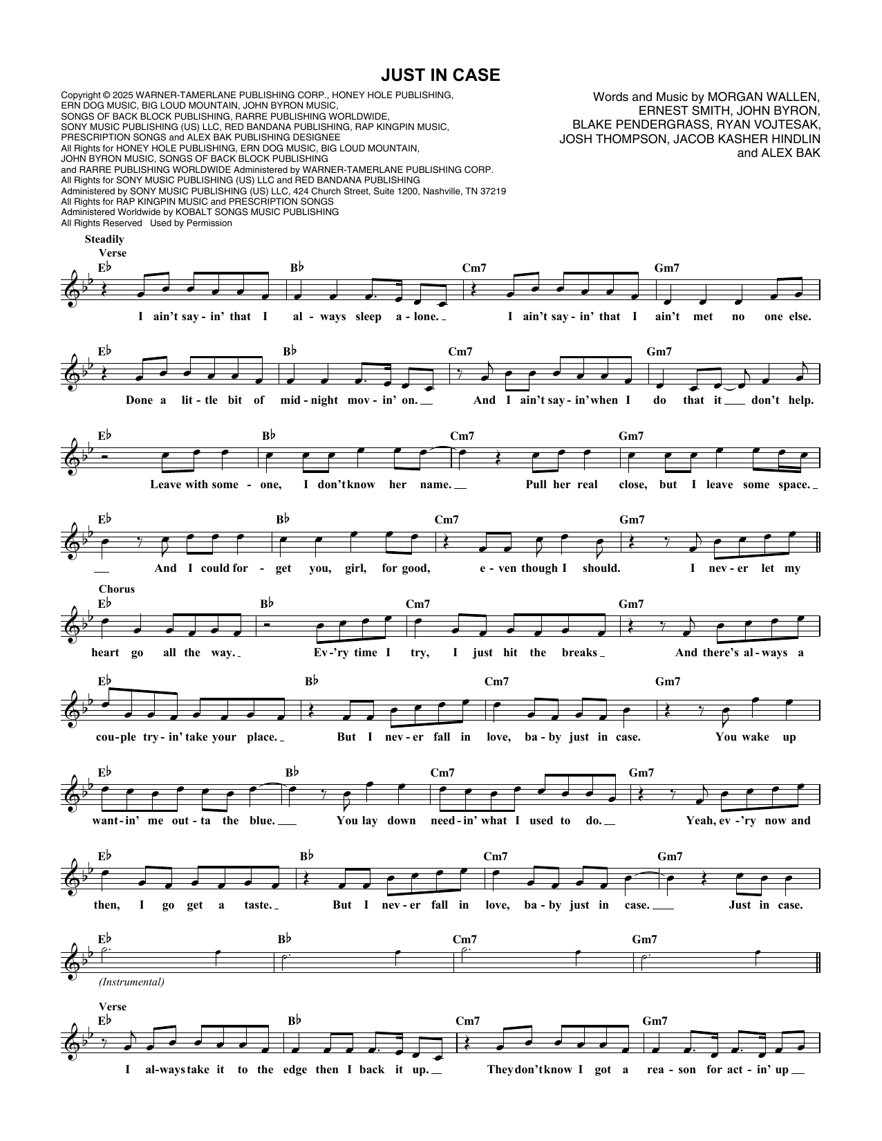 Morgan Wallen Just In Case Sheet Music Notes & Chords for Super Easy Piano - Download or Print PDF