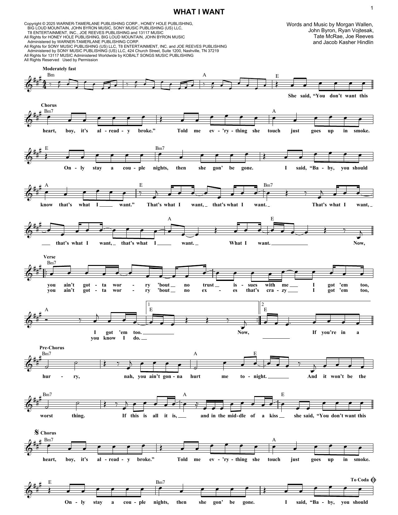 Morgan Wallen What I Want (feat. Tate McRae) Sheet Music Notes & Chords for Super Easy Piano - Download or Print PDF Morgan Wallen What I Want (feat. Tate McRae) Sheet Music Notes & Chords for Super Easy Piano - Download or Print PDF
