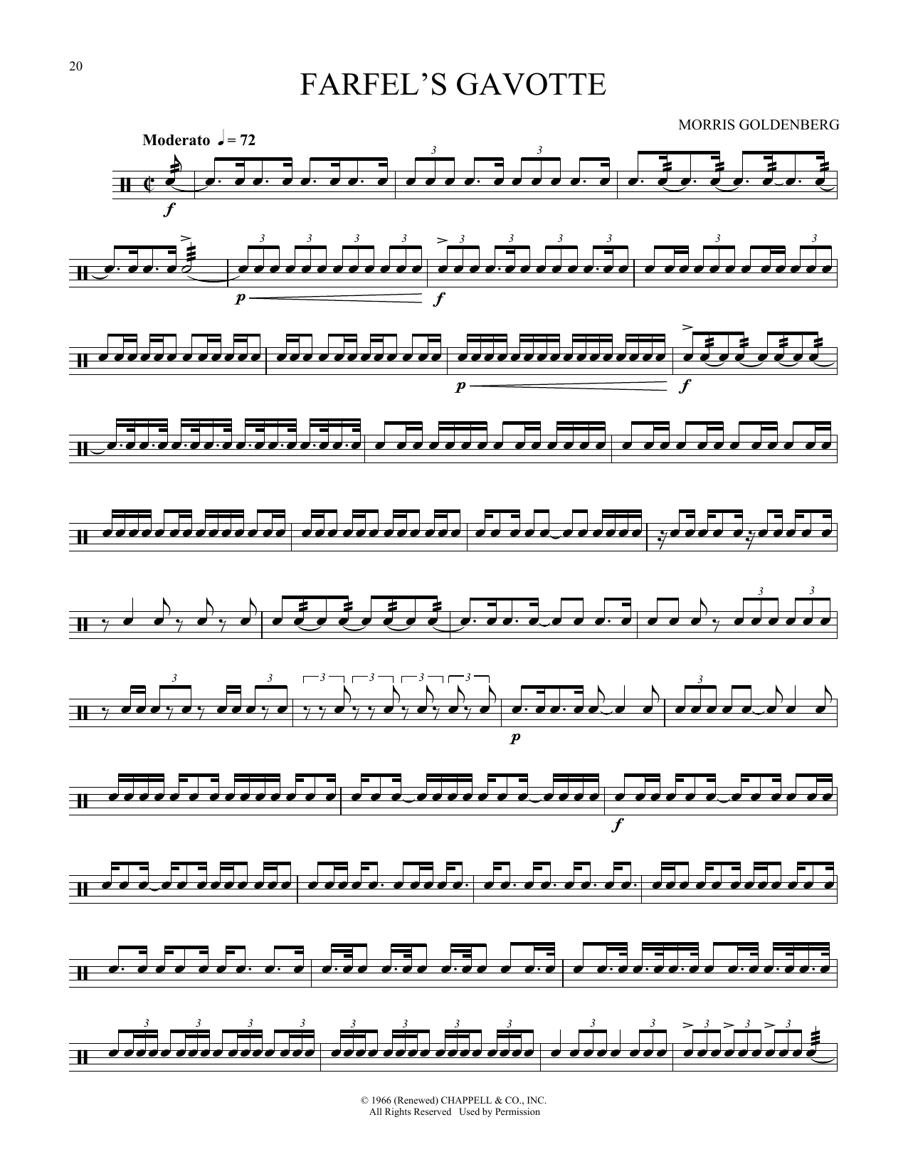Morris Goldenberg Farfel's Gavotte Sheet Music Notes & Chords for Snare Drum Solo - Download or Print PDF