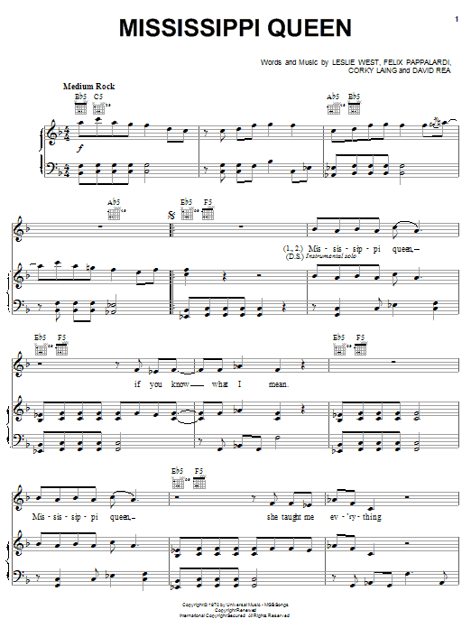 Mountain Mississippi Queen Sheet Music Notes & Chords for Bass Guitar Tab - Download or Print PDF
