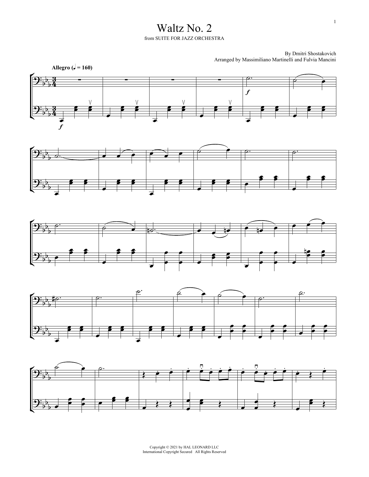 Mr & Mrs Cello Waltz No. 2 Sheet Music Notes & Chords for Cello Duet - Download or Print PDF