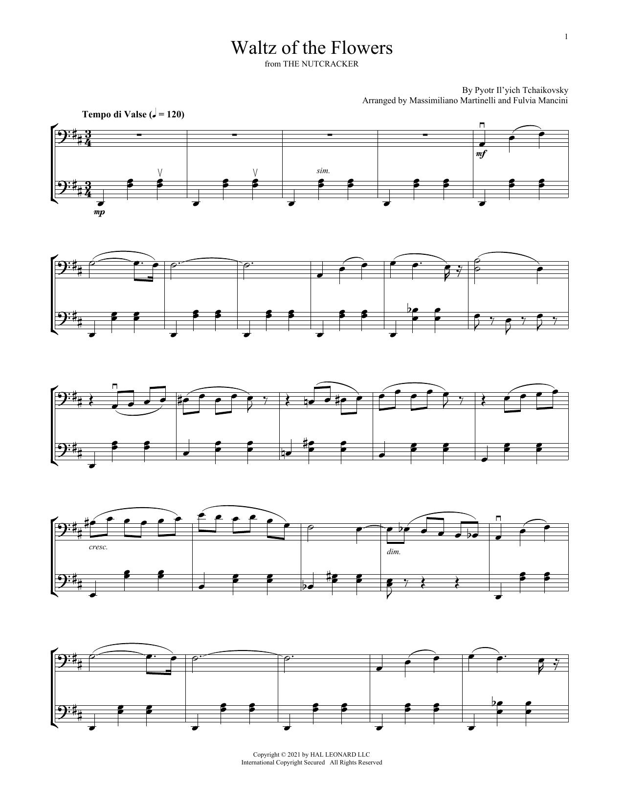 Mr & Mrs Cello Waltz Of The Flowers (from The Nutcracker) Sheet Music Notes & Chords for Cello Duet - Download or Print PDF