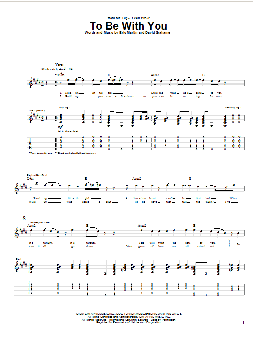 Mr. Big To Be With You Sheet Music Notes & Chords for Guitar Lead Sheet - Download or Print PDF