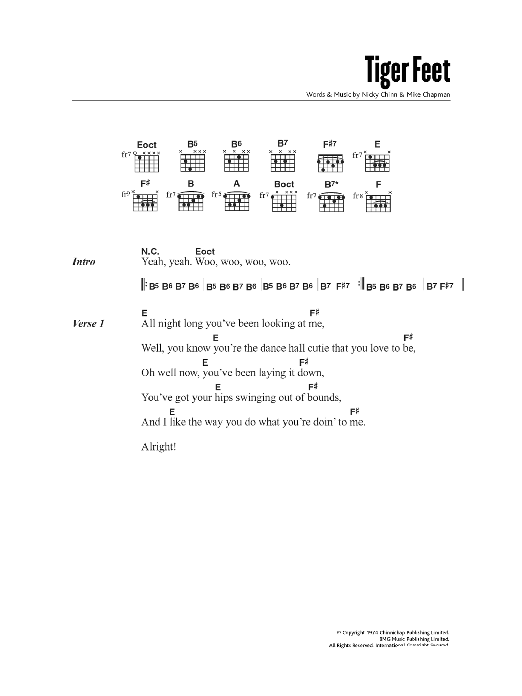 Mud Tiger Feet Sheet Music Notes & Chords for Lyrics & Chords - Download or Print PDF