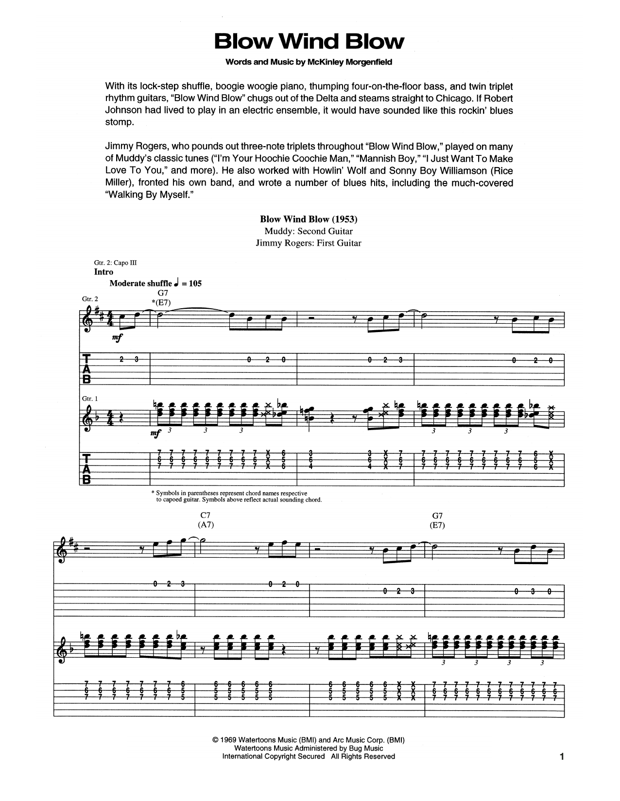 Muddy Waters Blow, Wind, Blow Sheet Music Notes & Chords for Real Book – Melody, Lyrics & Chords - Download or Print PDF