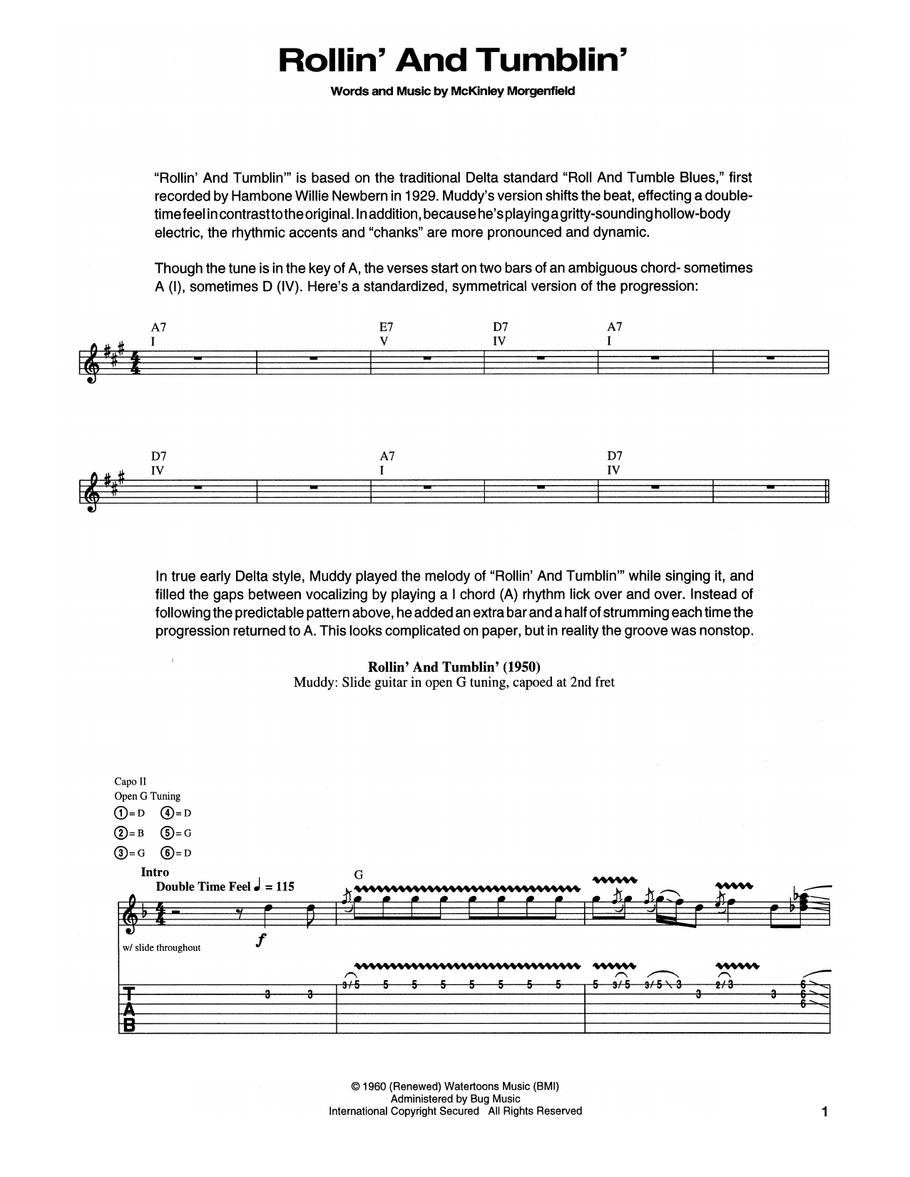 Muddy Waters Rollin' And Tumblin' Sheet Music Notes & Chords for Guitar Tab - Download or Print PDF