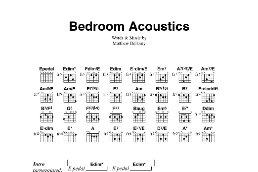 Muse Bedroom Acoustics Sheet Music Notes & Chords for Guitar Chords/Lyrics - Download or Print PDF