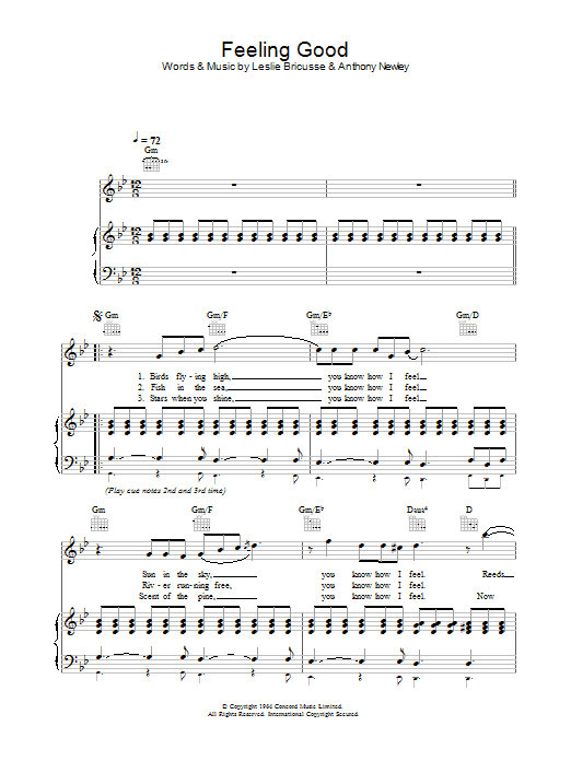 Muse Feeling Good Sheet Music Notes & Chords for Lyrics & Piano Chords - Download or Print PDF