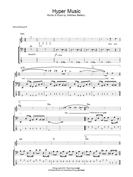 Muse Hyper Music Sheet Music Notes & Chords for Lead Sheet / Fake Book - Download or Print PDF