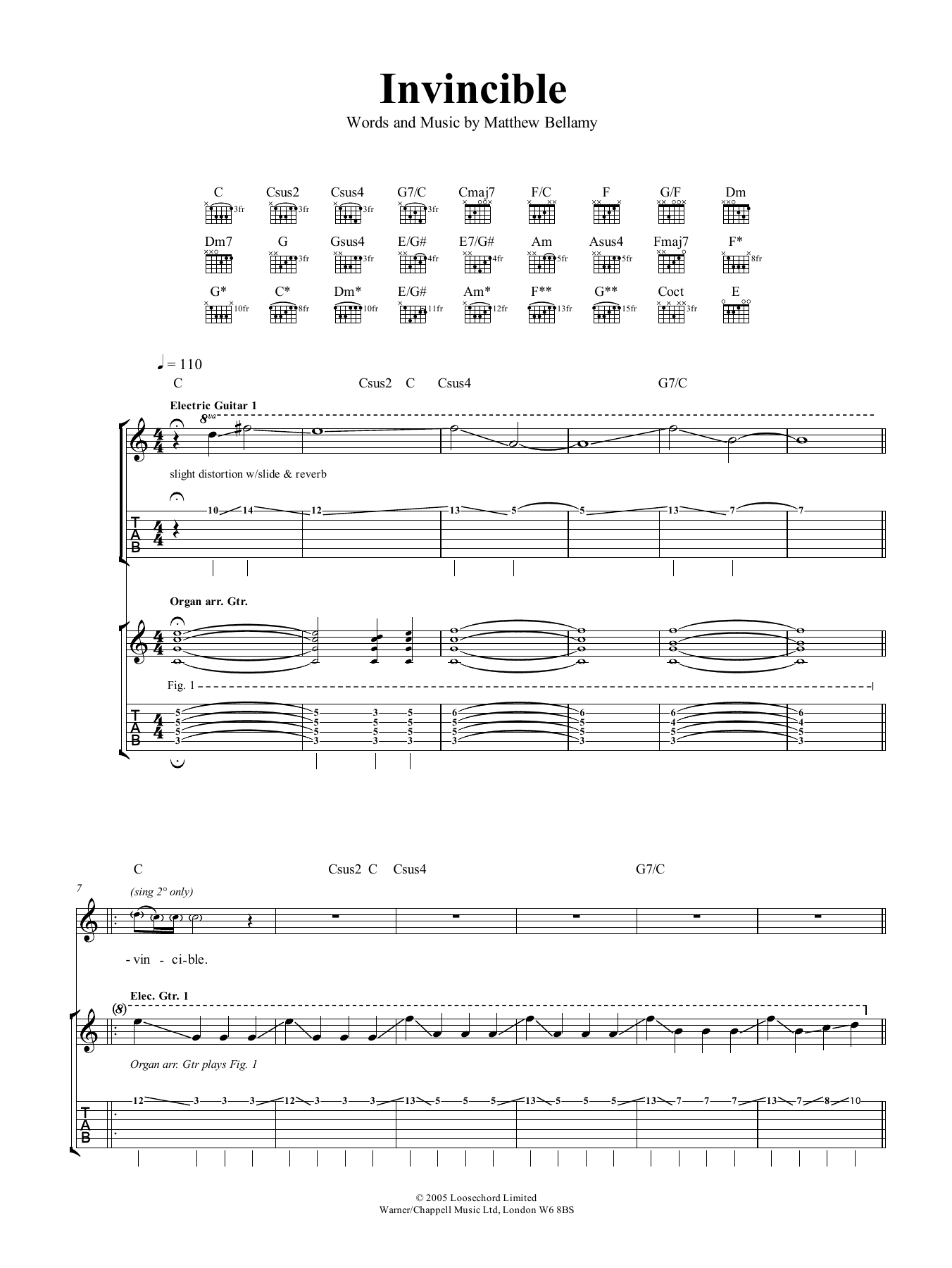 Muse Invincible Sheet Music Notes & Chords for Easy Piano - Download or Print PDF