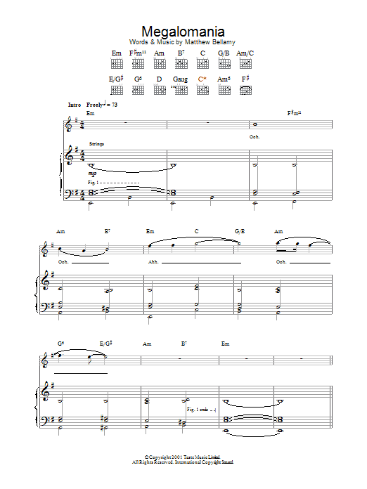 Muse Megalomania Sheet Music Notes & Chords for Guitar Tab - Download or Print PDF