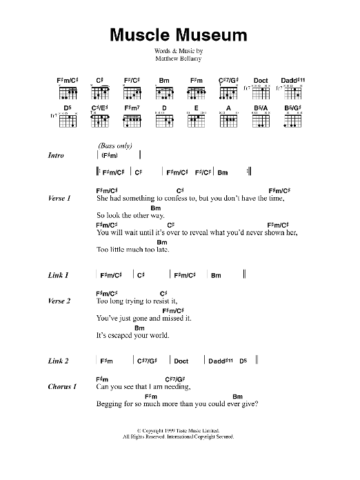 Muse Muscle Museum Sheet Music Notes & Chords for Easy Piano - Download or Print PDF