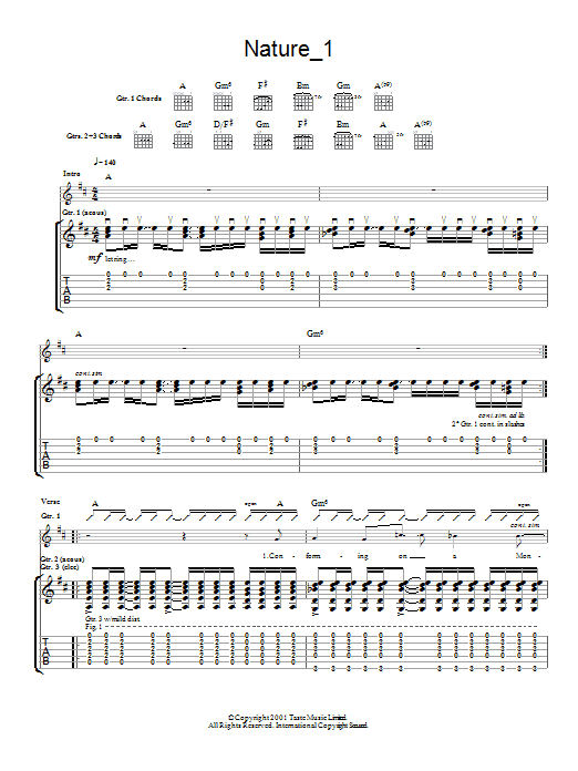 Muse Nature_1 Sheet Music Notes & Chords for Guitar Tab - Download or Print PDF
