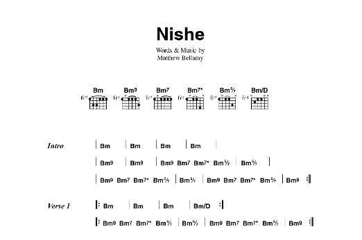 Muse Nishe Sheet Music Notes & Chords for Guitar Chords/Lyrics - Download or Print PDF