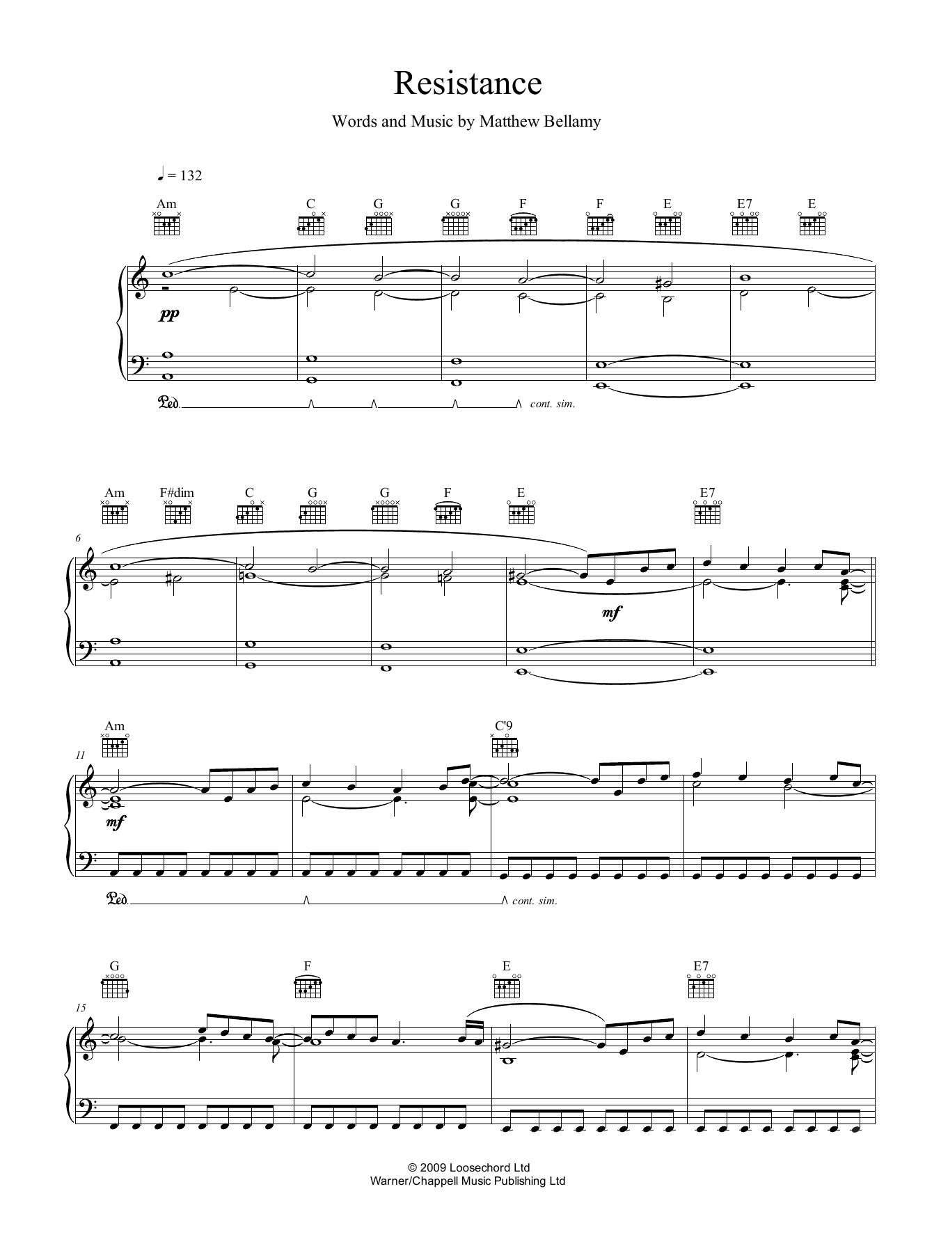 Muse Resistance Sheet Music Notes & Chords for Bass Guitar Tab - Download or Print PDF