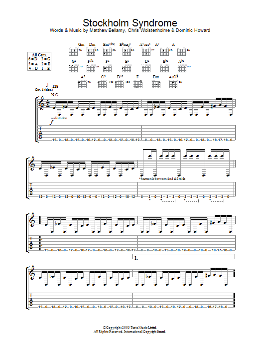 Muse Stockholm Syndrome Sheet Music Notes & Chords for Lead Sheet / Fake Book - Download or Print PDF