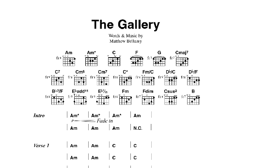 Muse The Gallery Sheet Music Notes & Chords for Guitar Chords/Lyrics - Download or Print PDF