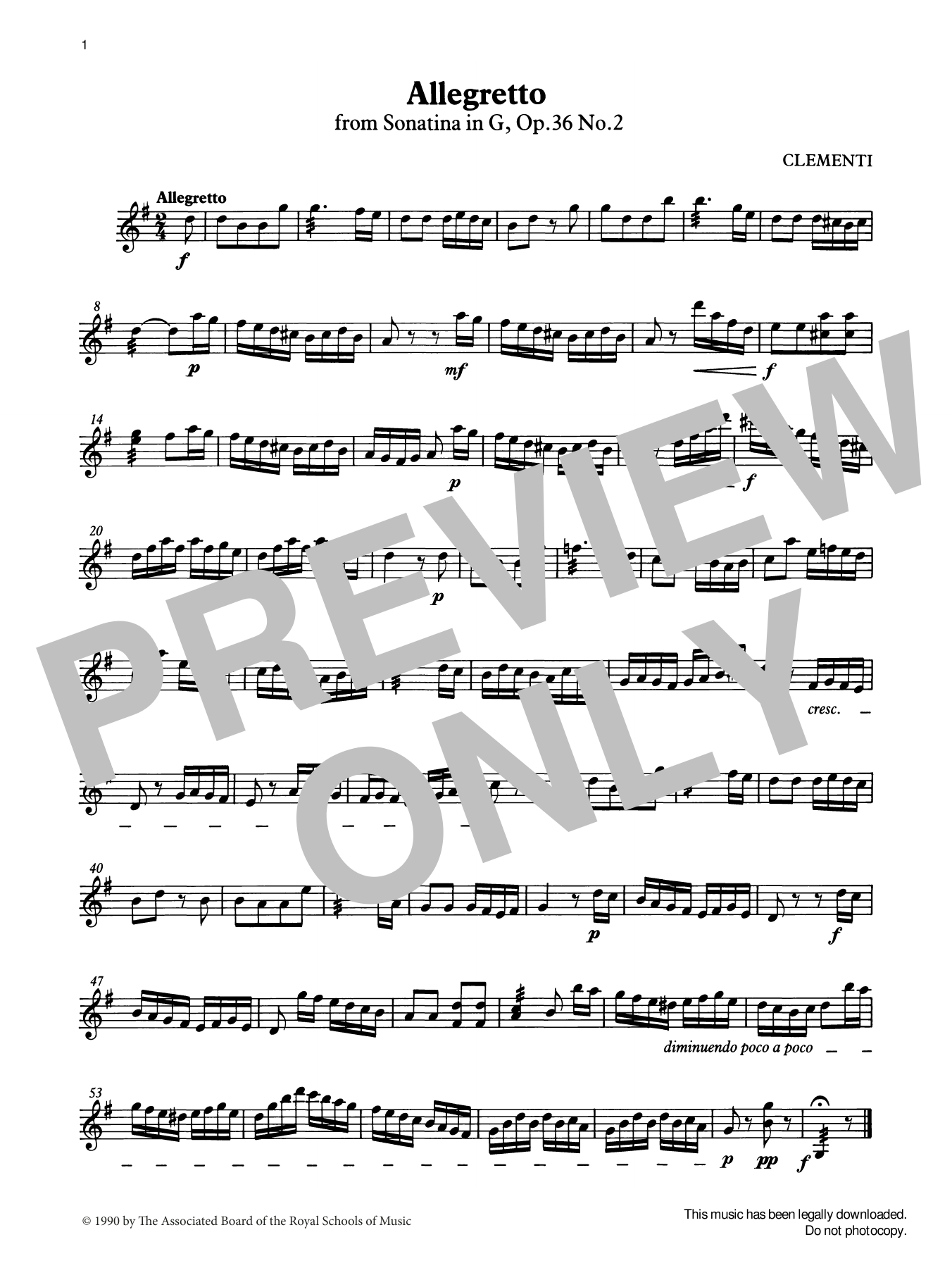 Muzio Clementi Allegretto (score & part) from Graded Music for Tuned Percussion, Book III Sheet Music Notes & Chords for Percussion Solo - Download or Print PDF