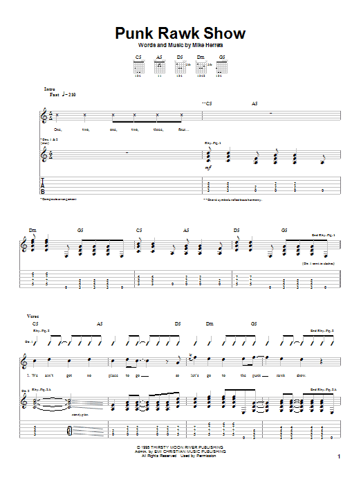 MxPx Punk Rawk Show Sheet Music Notes & Chords for Guitar Tab - Download or Print PDF MxPx Punk Rawk Show Sheet Music Notes & Chords for Guitar Tab - Download or Print PDF
