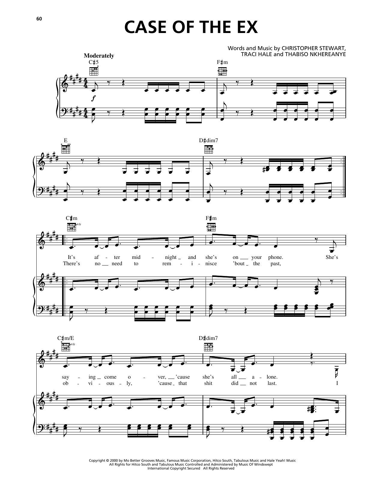 Mya Case Of The Ex (Whatcha Gonna Do) Sheet Music Notes & Chords for Piano, Vocal & Guitar Chords (Right-Hand Melody) - Download or Print PDF Mya Case Of The Ex (Whatcha Gonna Do) Sheet Music Notes & Chords for Piano, Vocal & Guitar Chords (Right-Hand Melody) - Download or Print PDF