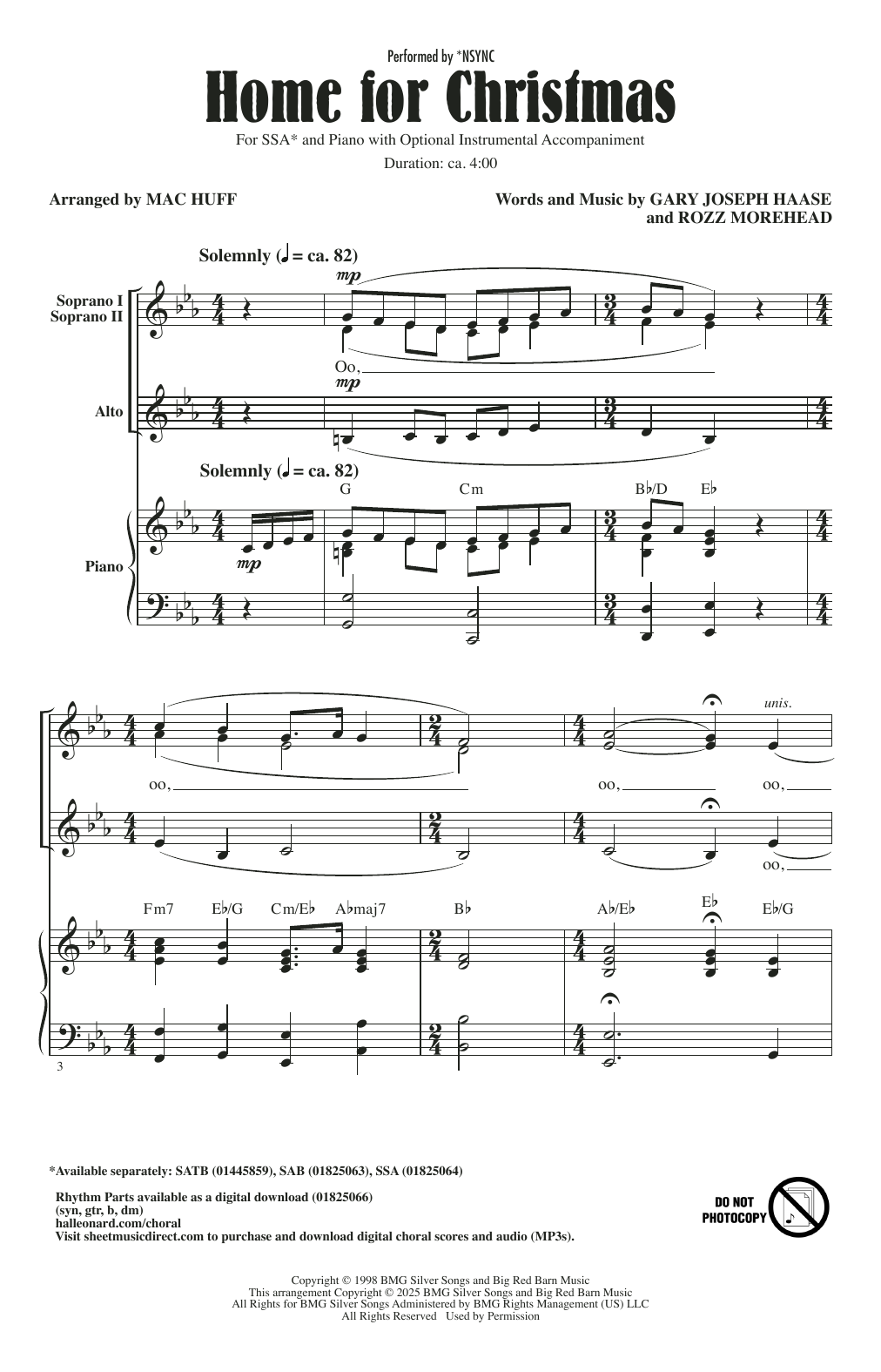 *NSYNC Home For Christmas (arr. Mac Huff) Sheet Music Notes & Chords for SATB Choir - Download or Print PDF