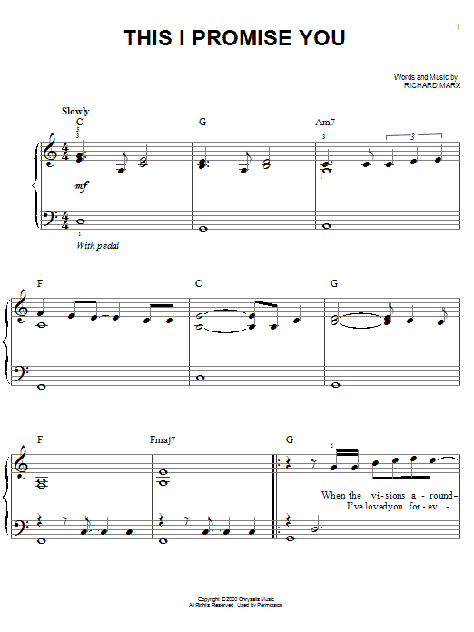 'N Sync This I Promise You Sheet Music Notes & Chords for Easy Piano - Download or Print PDF