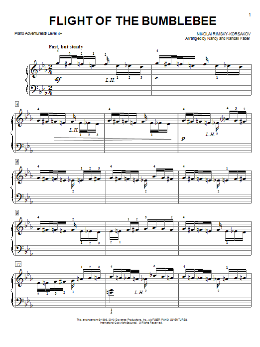 Nancy and Randall Faber Flight of the Bumblebee Sheet Music Notes & Chords for Piano Adventures - Download or Print PDF