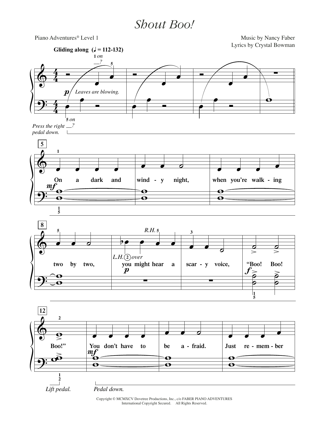 Nancy Faber Shout Boo! Sheet Music Notes & Chords for Piano Adventures - Download or Print PDF
