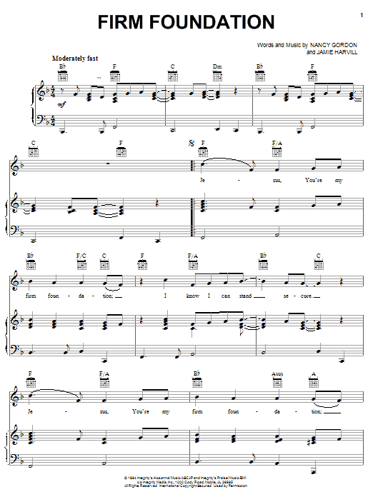Nancy Gordon Firm Foundation Sheet Music Notes & Chords for Easy Guitar Tab - Download or Print PDF