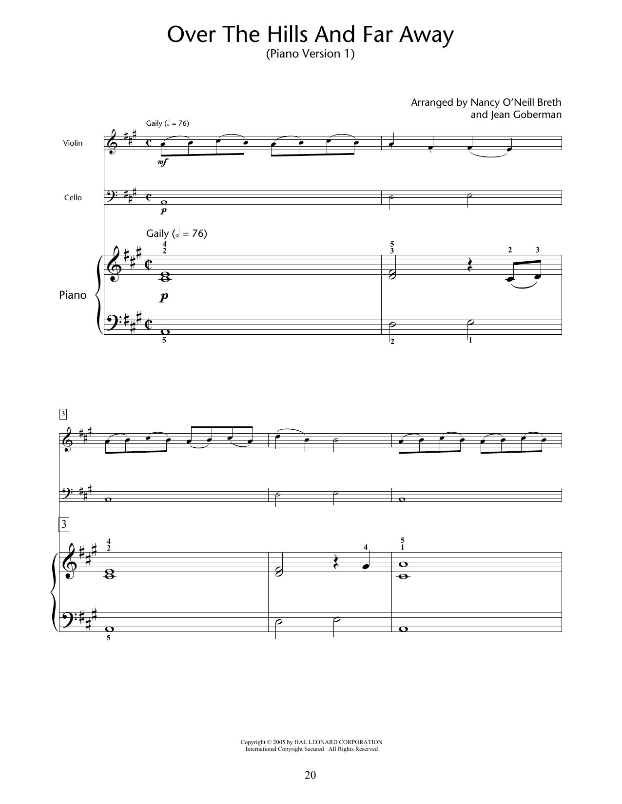 Nancy O'Neill Breth & Jean Goberman Over The Hills And Far Away Sheet Music Notes & Chords for Educational Piano Ensemble - Download or Print PDF