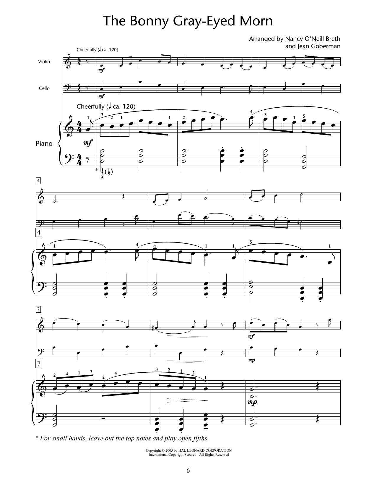 Nancy O'Neill Breth & Jean Goberman The Bonny Gray-Eyed Morn Sheet Music Notes & Chords for Educational Piano Ensemble - Download or Print PDF