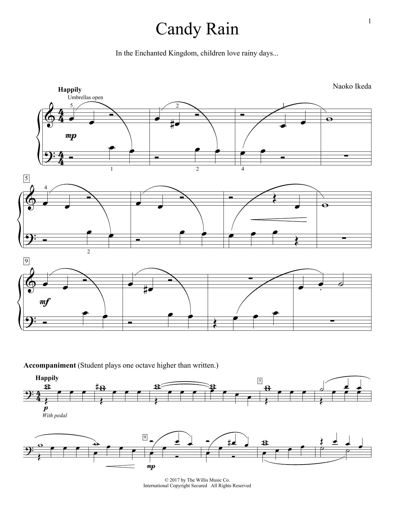 Naoko Ikeda Candy Rain Sheet Music Notes & Chords for Piano Duet - Download or Print PDF
