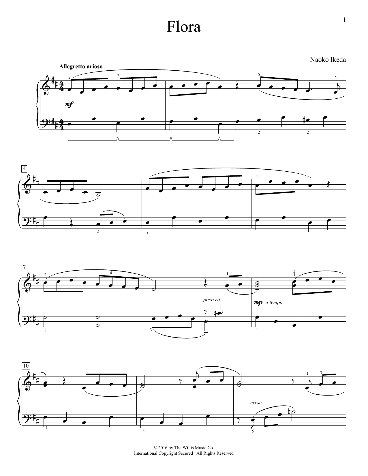 Naoko Ikeda Flora Sheet Music Notes & Chords for Educational Piano - Download or Print PDF